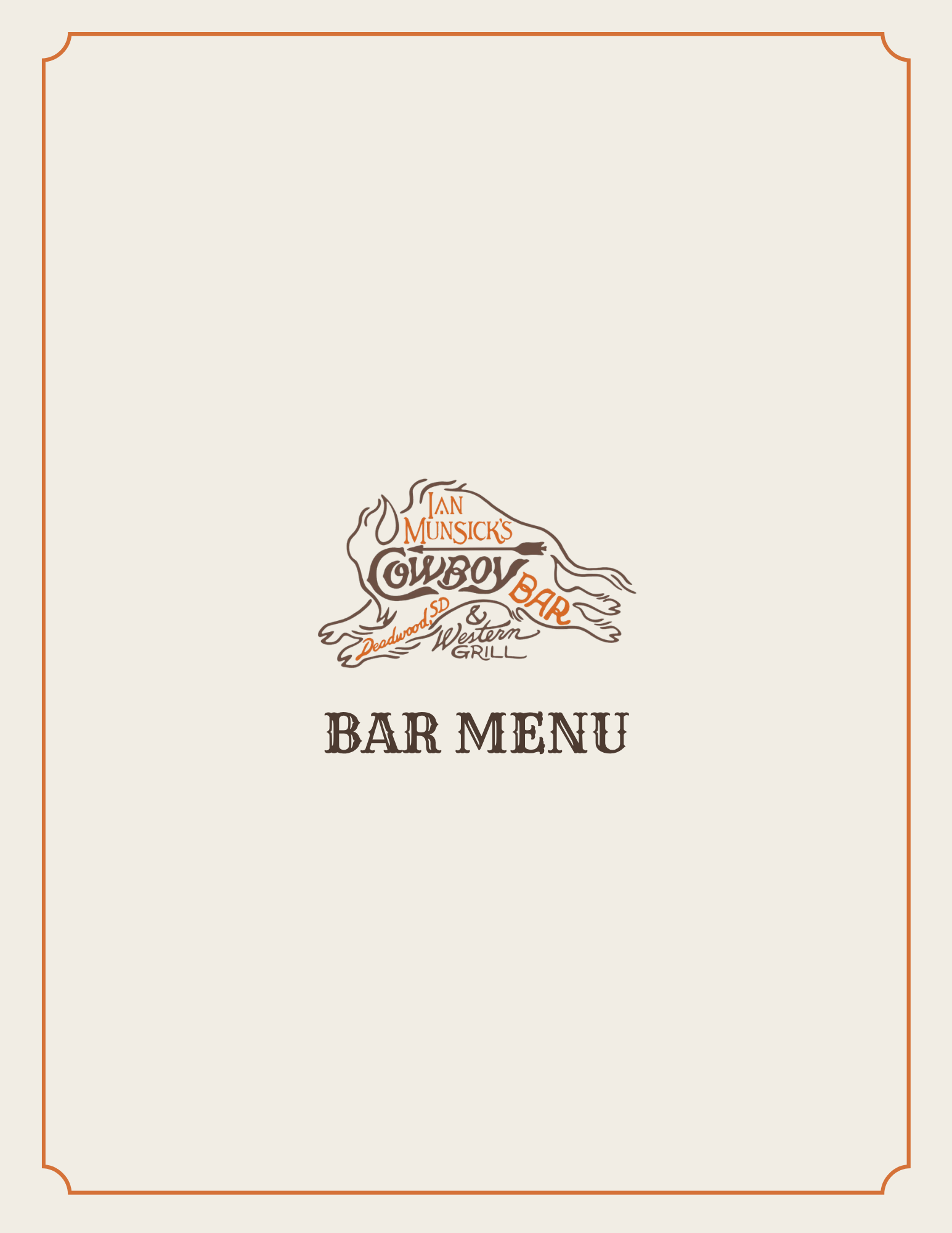 Bar menu